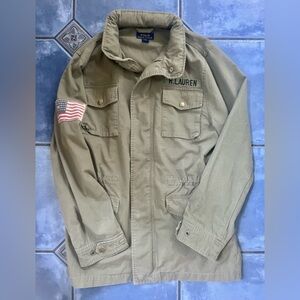 Rare Ralph Lauren Wms Polo Military Button & Zip Hood Jacket.